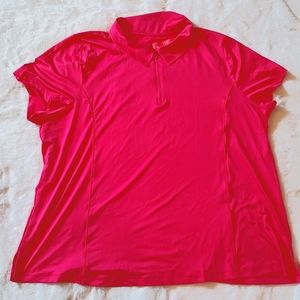 New Livi Active half zip neckline pink shirt sleeve shirt, 22/24